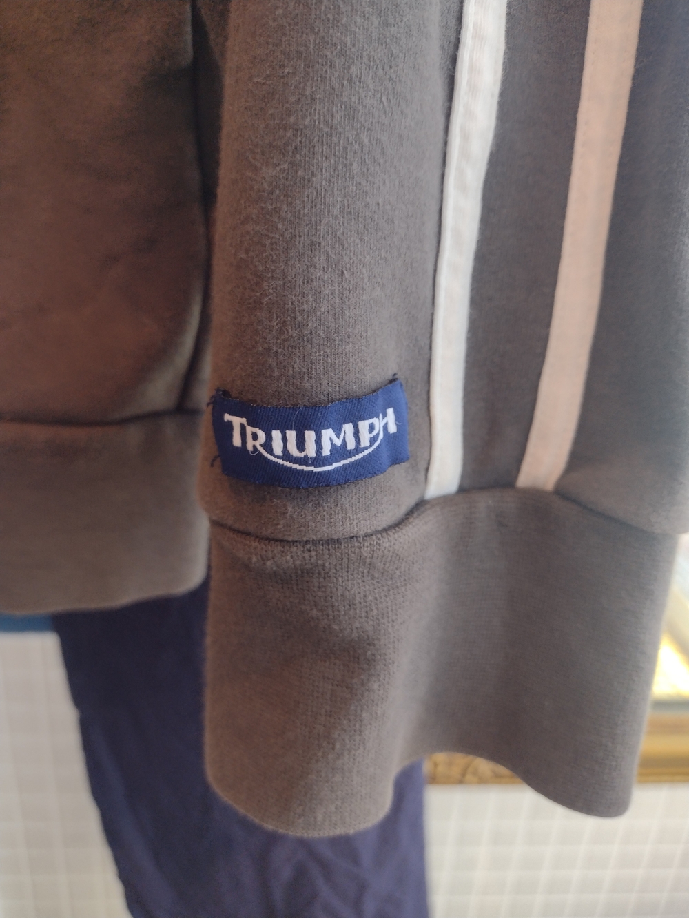 Triumph Navy and Charcoal Logo Tag Sweatshirt - Picture 5 of 8